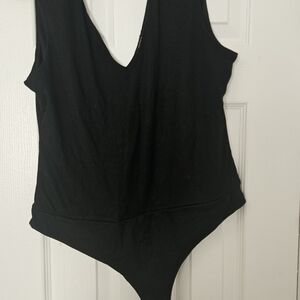 AFRM Black V-Neck Bodysuit